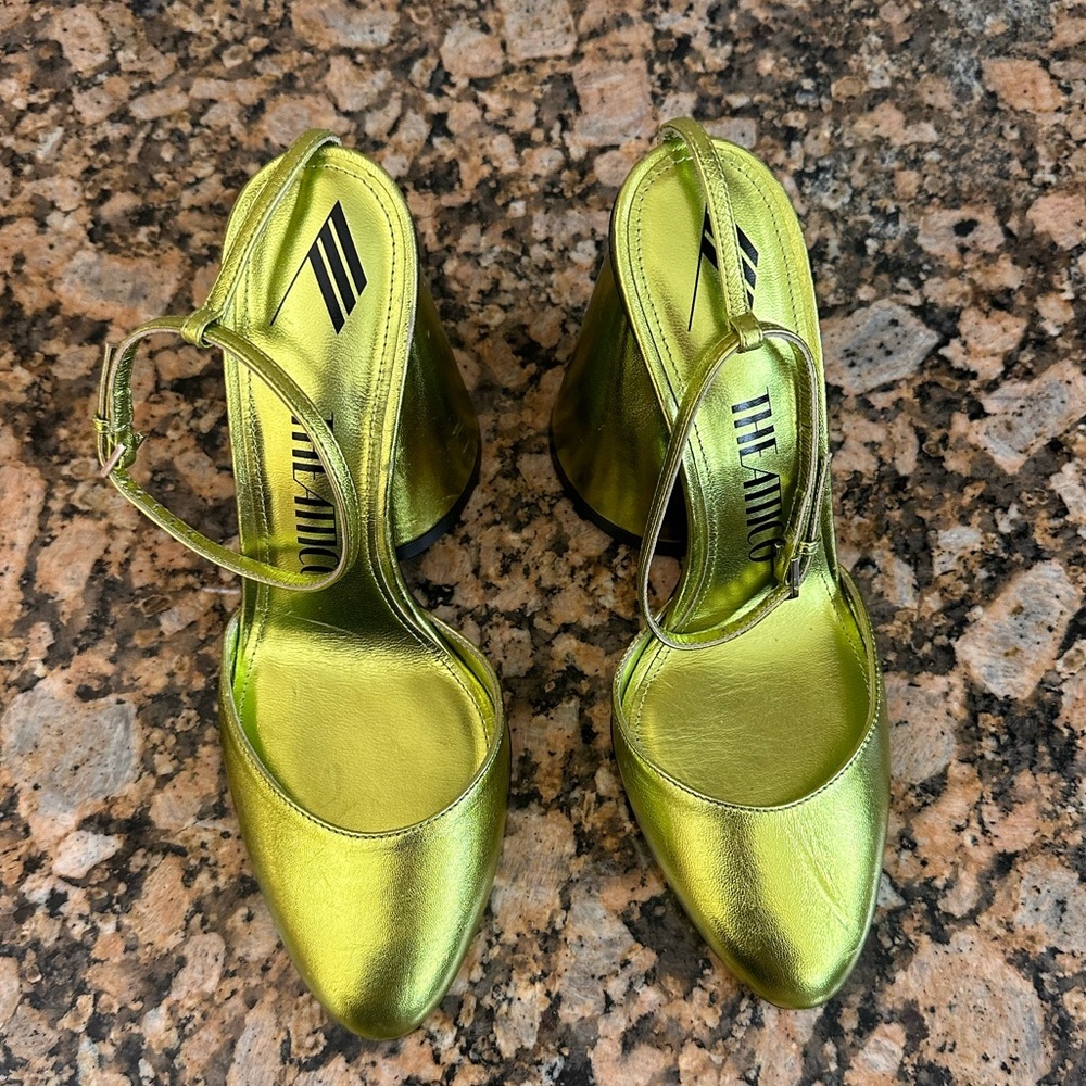 The Attico Luz metallic 120mm leather pumps Shoes Size 38 - Picture 7 of 9